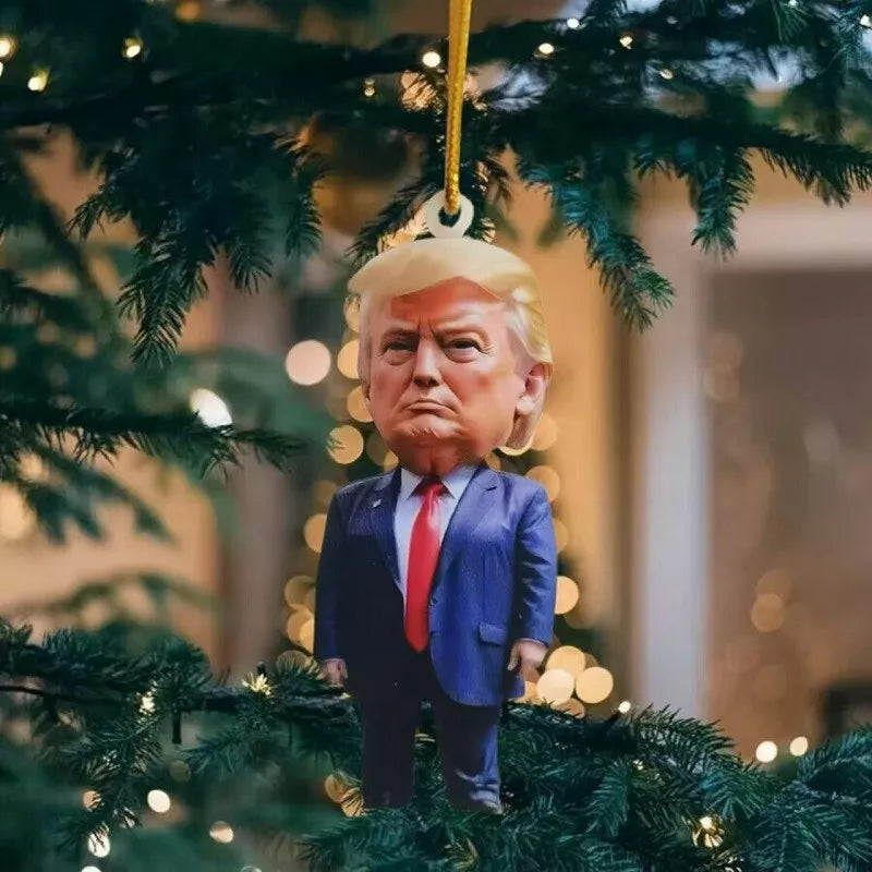 Patriotic Donald Trump 2024 Christmas Ornament ,Acrylic Tree Decor, Holiday Gift