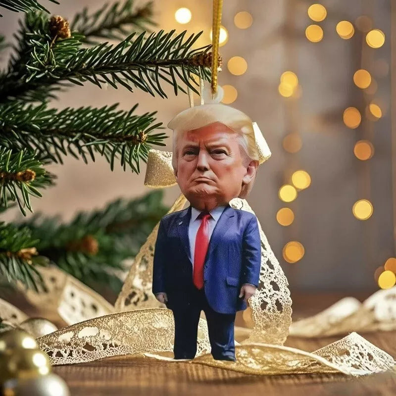 Patriotic Donald Trump 2024 Christmas Ornament ,Acrylic Tree Decor, Holiday Gift