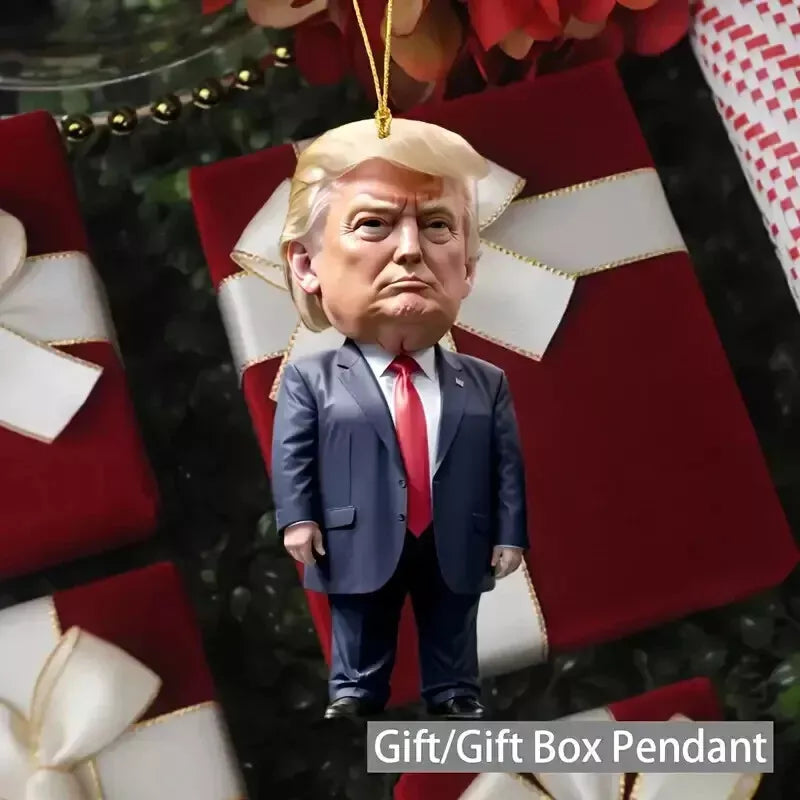 Patriotic Donald Trump 2024 Christmas Ornament ,Acrylic Tree Decor, Holiday Gift
