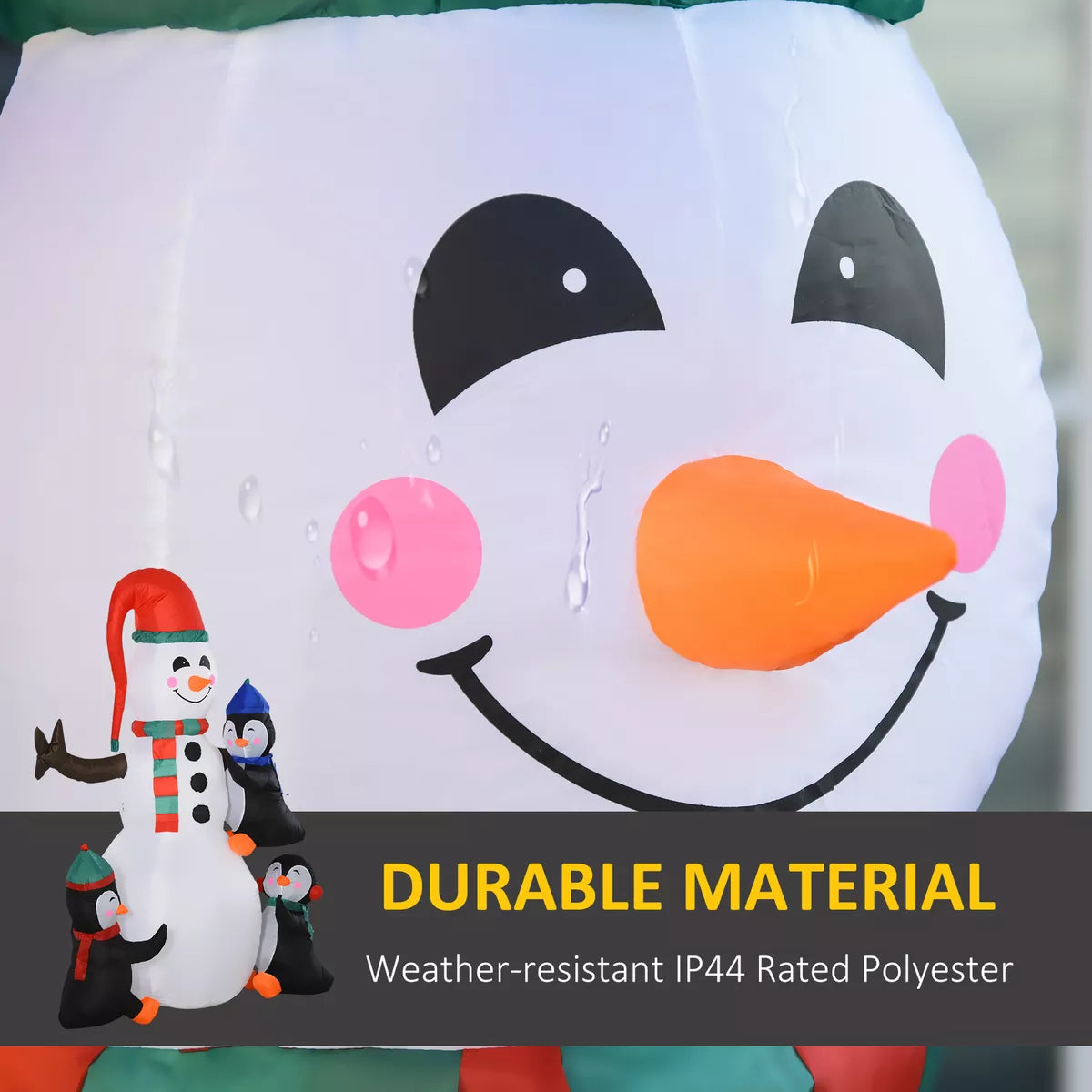 6ft Inflatable Christmas Decoration Snowman Three Penguins LED Lighted Outdoor