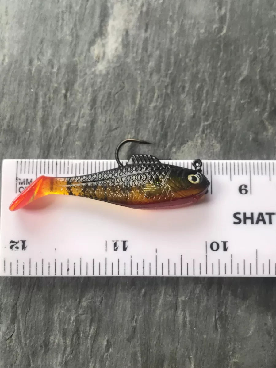 4 x Micro Fishing Lures Pike Perch Trout Chub Soft Plastic jelly Baits