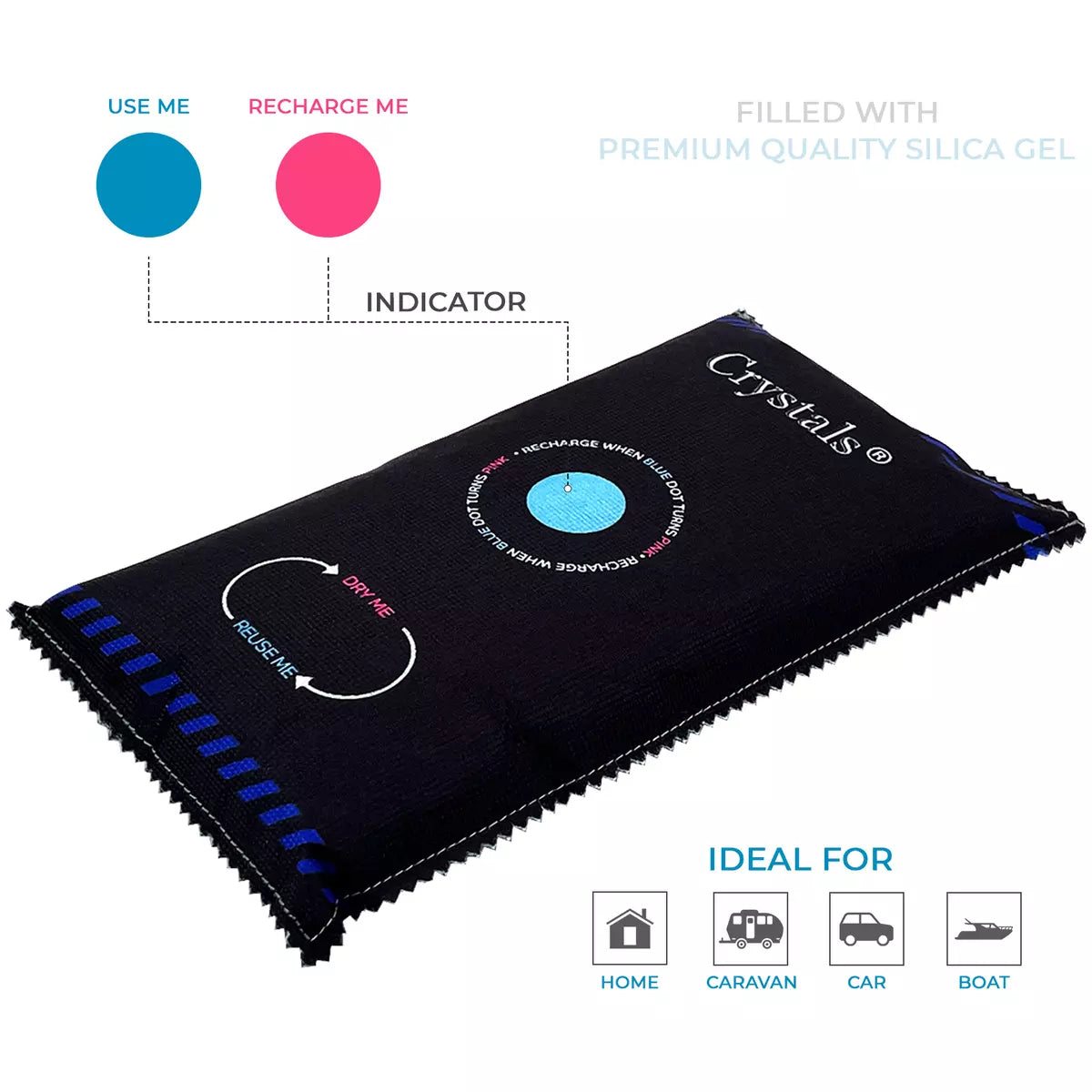 1kg Car Home Dehumidifier Large Dry Bag Moisture Killer Absorber Pad Reusable