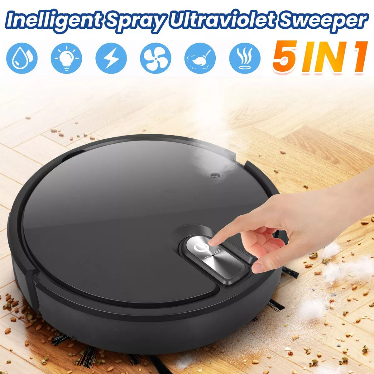 Rechargeable Smart Sweeping Robot Vacuum Cleaner Automatic Floor Mop Sweeper UK