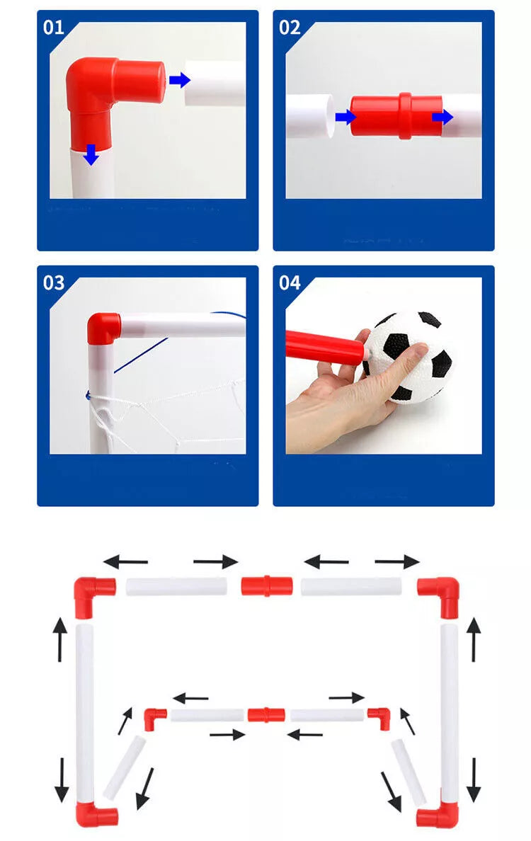 2 Football Ball Goals Post Net Sports Football and Pump Outdoor Sports
