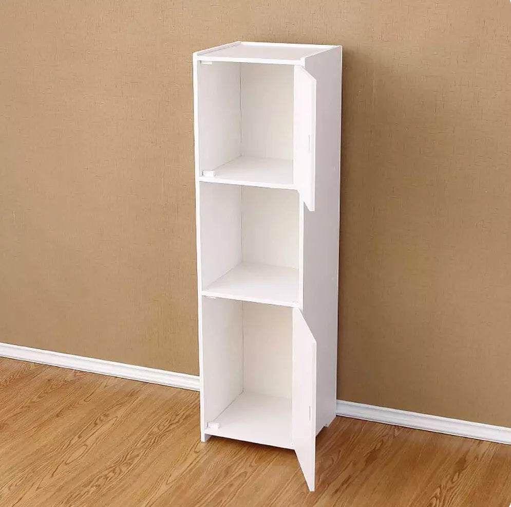 Waterproof Bathroom Storage Cabinet Free Standing Cabinet Organizer Unit White