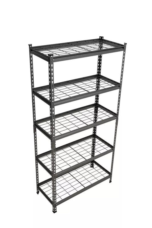 5 Tier Metal Wire Shelving Unit Storage Rack - 1000kg Load Weight, Black
