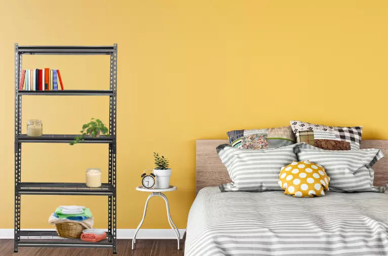 5 Tier Metal Wire Shelving Unit Storage Rack - 1000kg Load Weight, Black