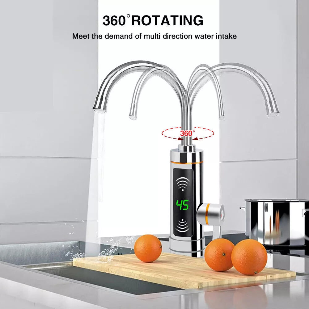 Electric Heating Tap Kitchen Bathroom Fast Instant Hot Water Heater Faucet UK