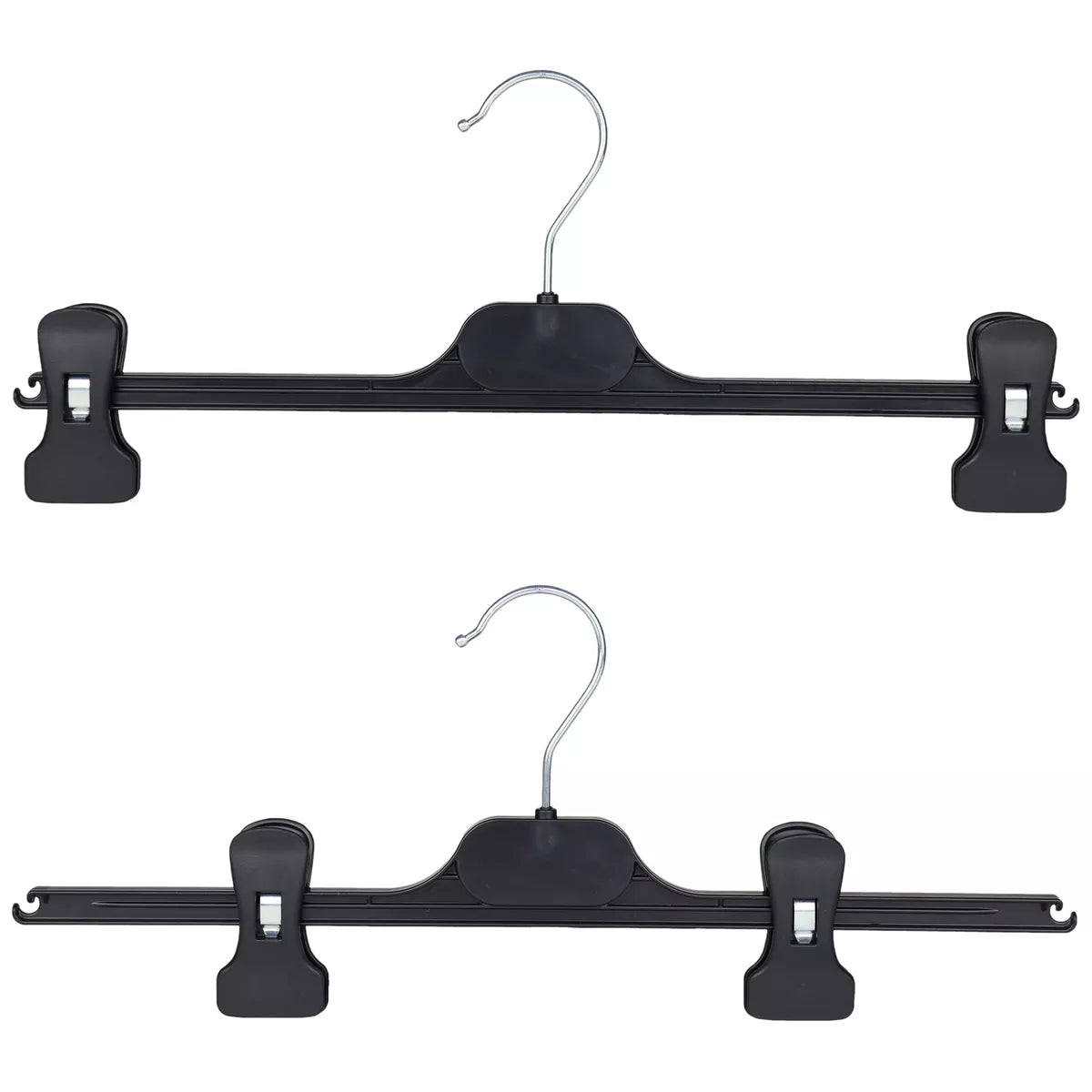 Black Plastic Clip Hangers for Trousers Skirts Coat Clothes
