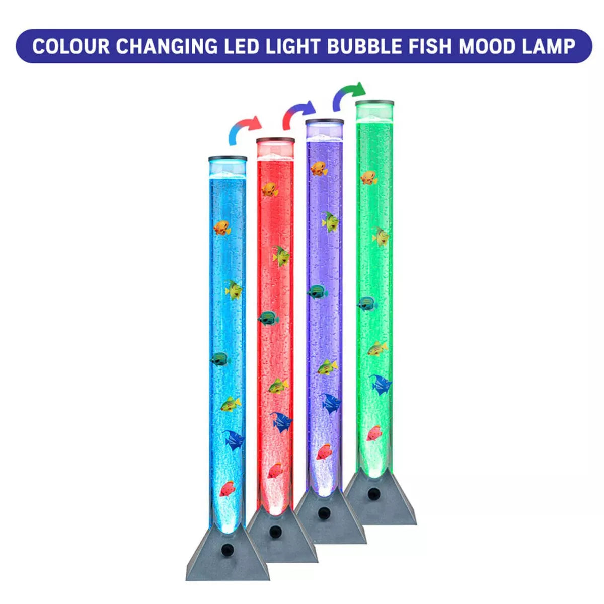 90cm Led Bubble Fish Lamp Tube Light RGB Colour Changing Mood Fish Aquarium Lamp