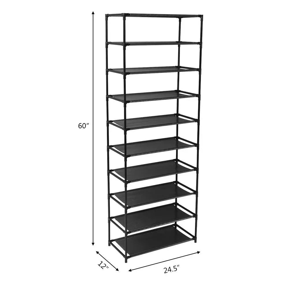 10 Tier Shoe Storage Rack Organiser Cabinet Shelf 30 Pairs