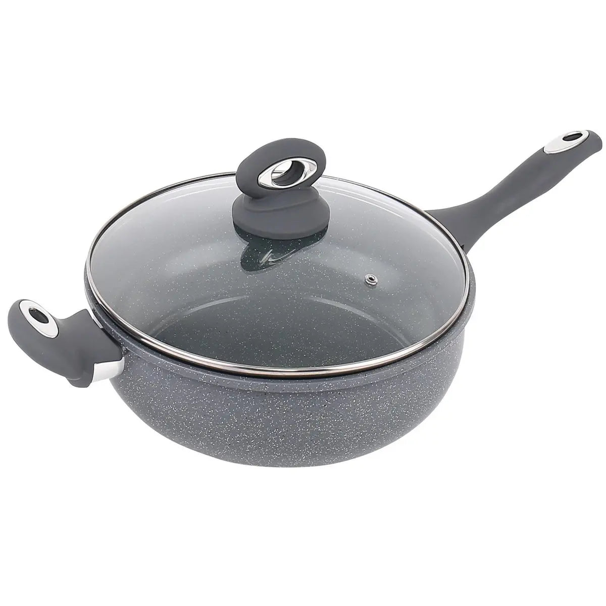 Forged 9 Pcs Grey Marble Carbon Steel Cookware Set Non Stick Pan Saucepan Pots Royalcart