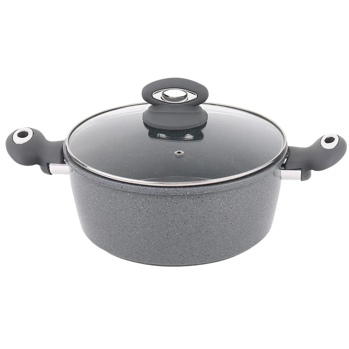 Forged 9 Pcs Grey Marble Carbon Steel Cookware Set Non Stick Pan Saucepan Pots Royalcart