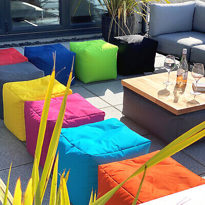 Beanbag Cube Footstool water resistant bean bag indoors Outdoors Garden Beanbags Royalcart