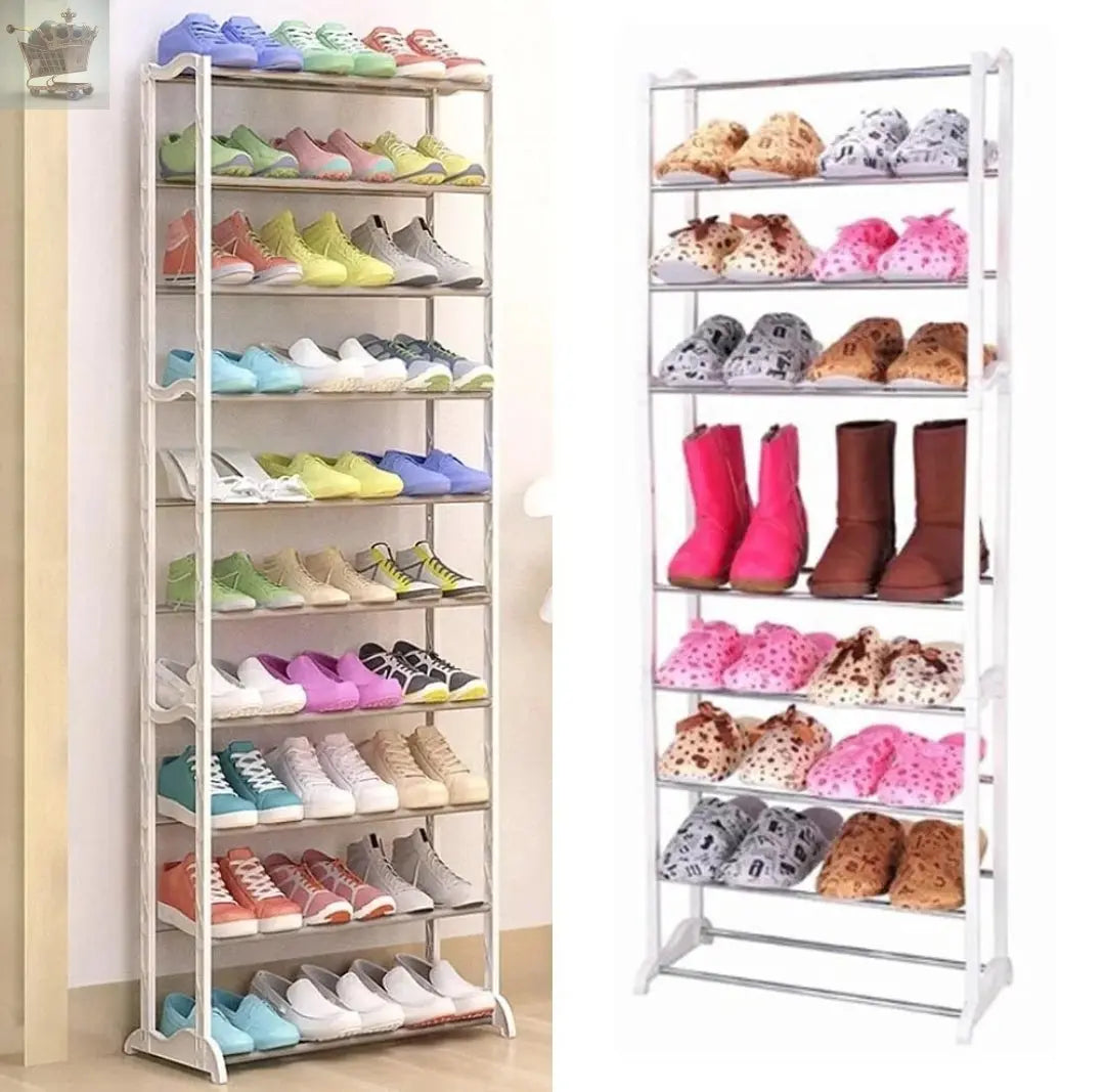 10 Tier Stackable Shoes Heels Storage Royalcart