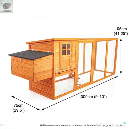 10ft Large Chicken Coop Hen House Ark Poultry Run Nest Box Rabbit Hutch Deluxe Hen House Fast Shipping Royalcart