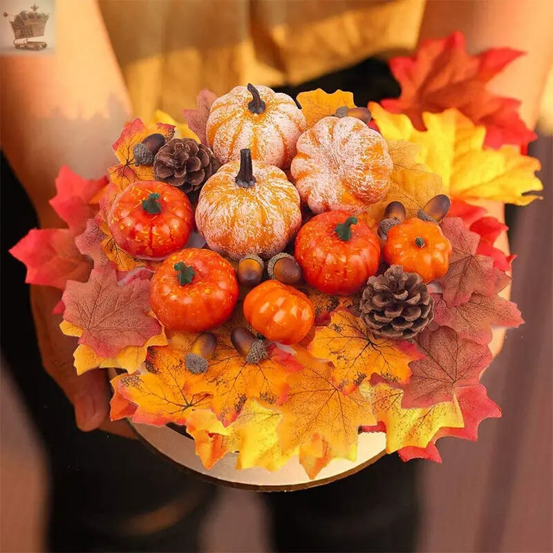 120Pcs Halloween Pumpkins Foam Artificial Maple Leaves Royalcart