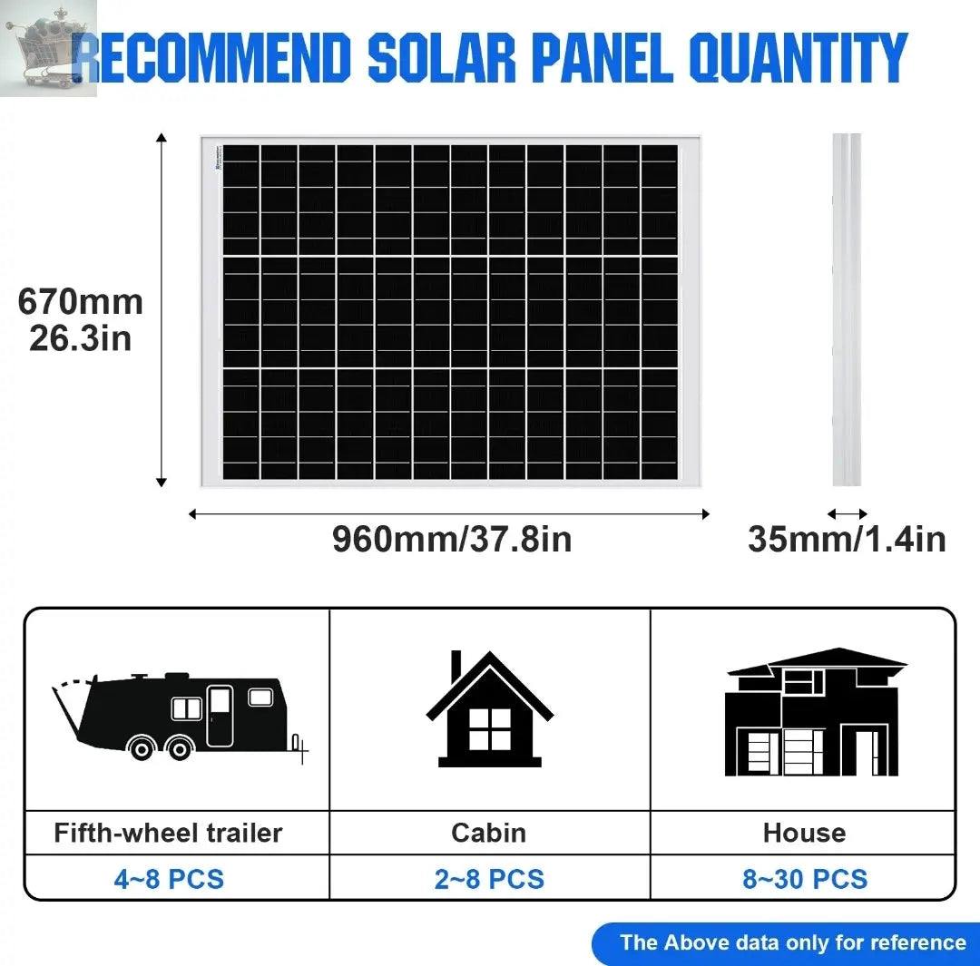 120W Solar Panel Kit Charger 30A Controller RV Trailer Camper Van Royalcart