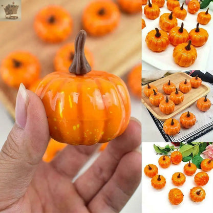 12X Mini Foam Artificial Pumpkin Fake Pumpkin Autumn Royalcart