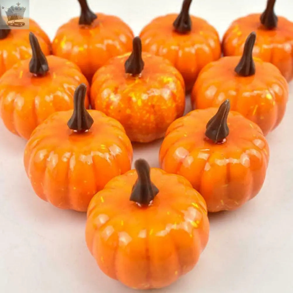 12X Mini Foam Artificial Pumpkin Fake Pumpkin Autumn Royalcart