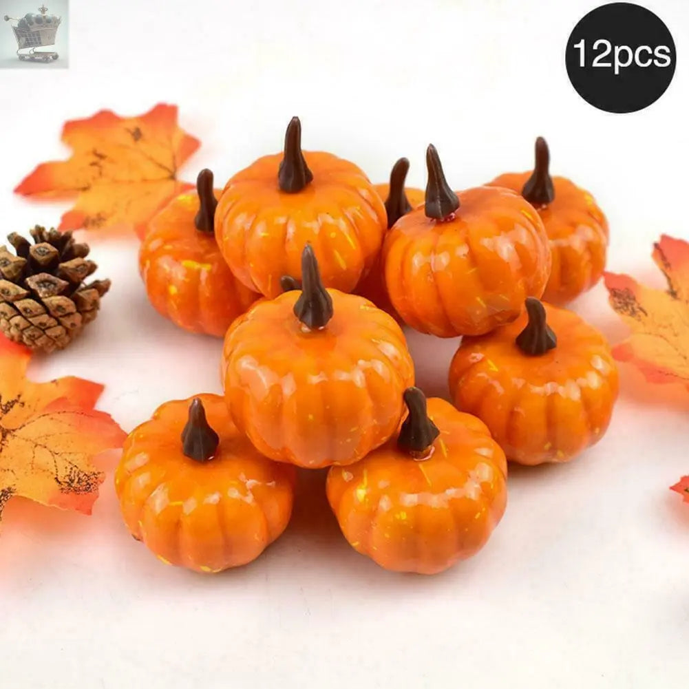 12X Mini Foam Artificial Pumpkin Fake Pumpkin Autumn Royalcart