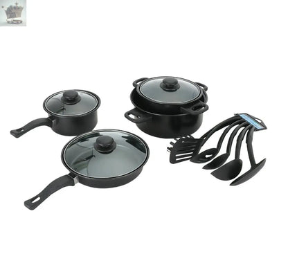 13pcs Cookware Set Pan Pot Non Stick Saucepans Frying Pan Cookware Set Glass Lid Royalcart