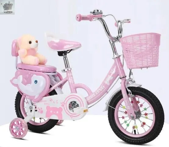 12/14/16inch Kids Bike Children Girls Pink Bicycle Cycling Removable Stabilisers Royalcart