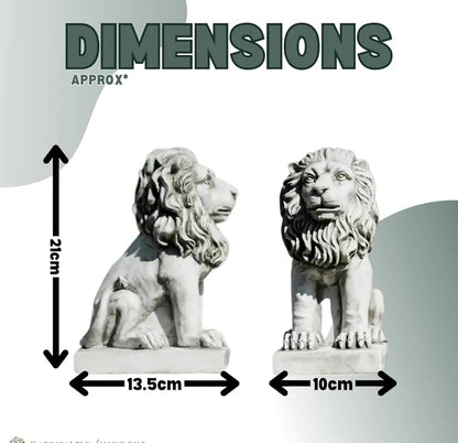 Pack of 2 Resin Lion Indoor Garden Ornaments Outdoor