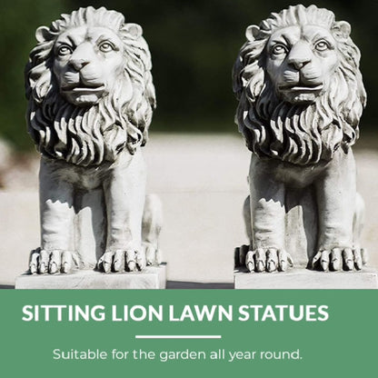 Pack of 2 Resin Lion Indoor Garden Ornaments Outdoor
