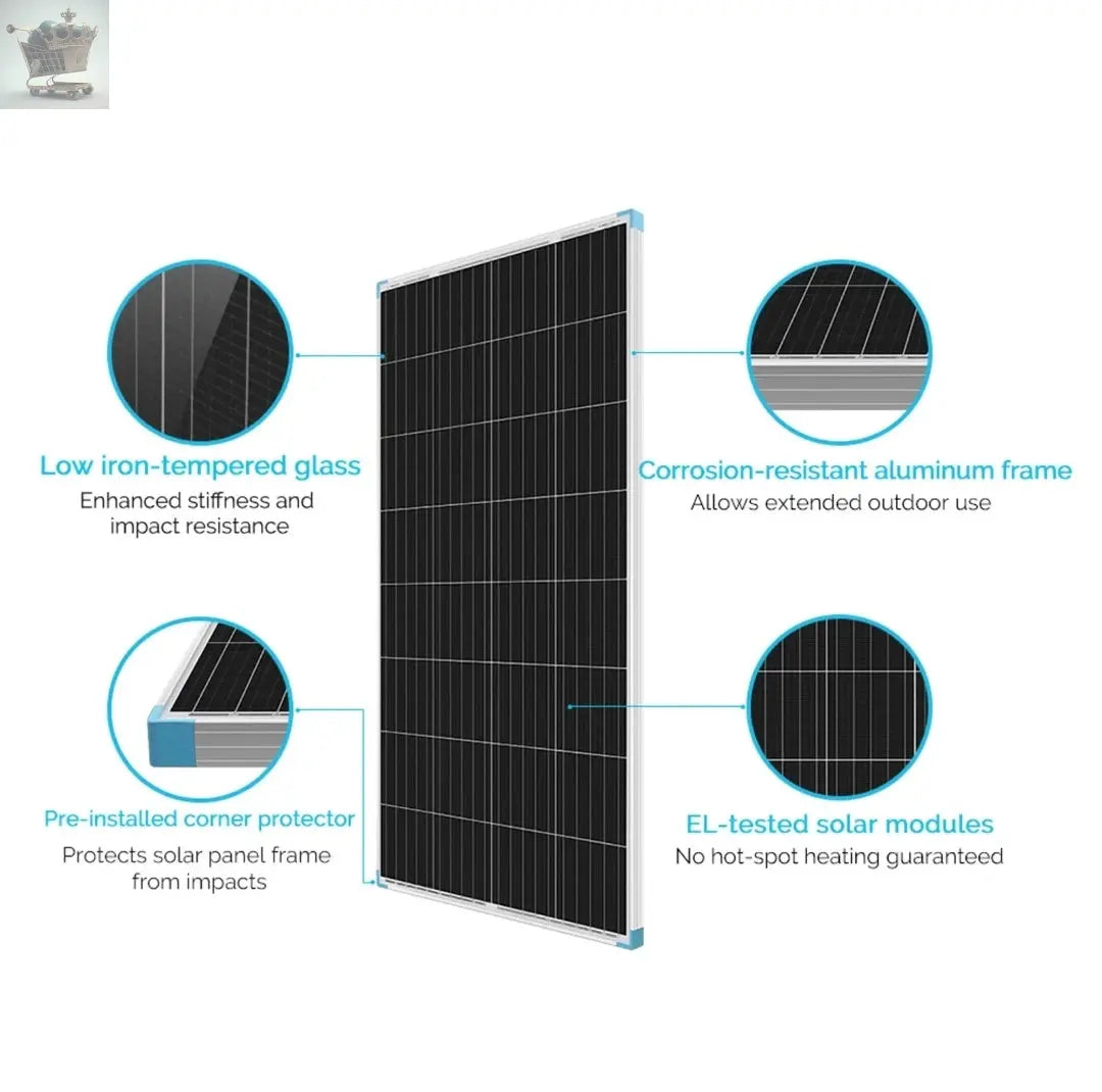 100W/175W Real Mono Solar Panel 12V Off Grid Power RV Boat Royalcart