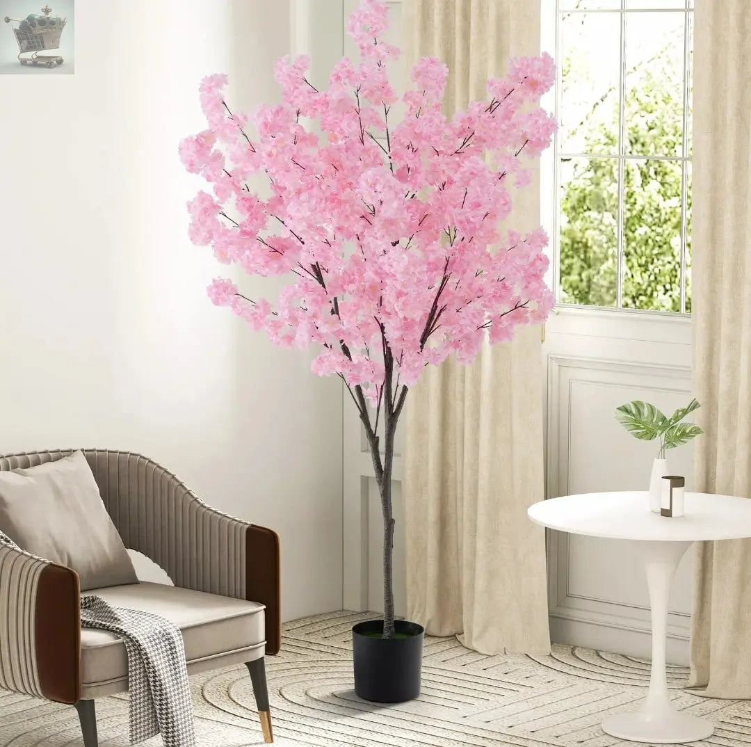 190cm Tall Artificial Cherry Blossom Tree Faux Floral Plant 1170 Flowers - Royalcart