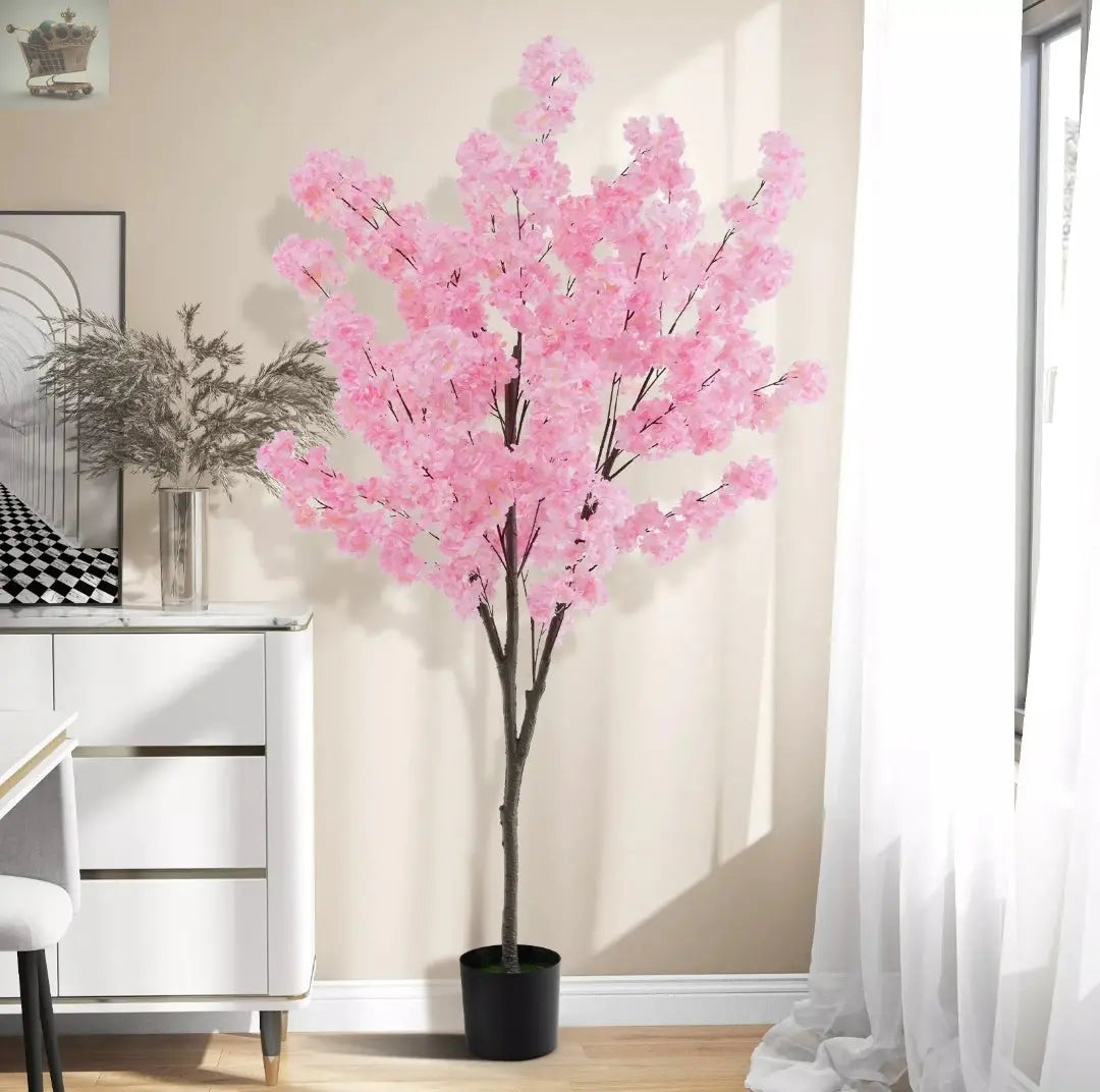 190cm Tall Artificial Cherry Blossom Tree Faux Floral Plant 1170 Flowers - Royalcart