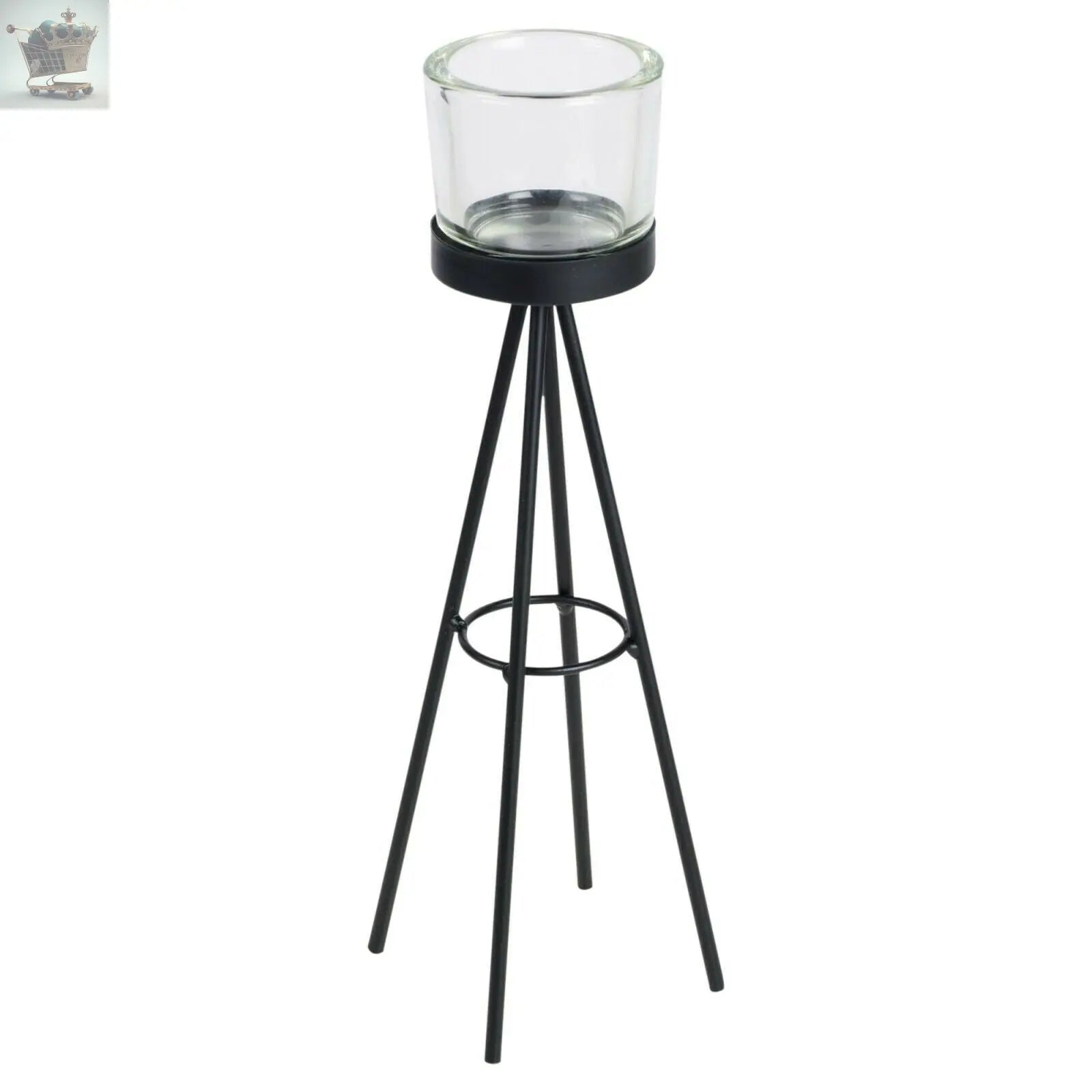 2 Metal Tripod Tealight Candle Stick Stand Glass Holder Set Royalcart