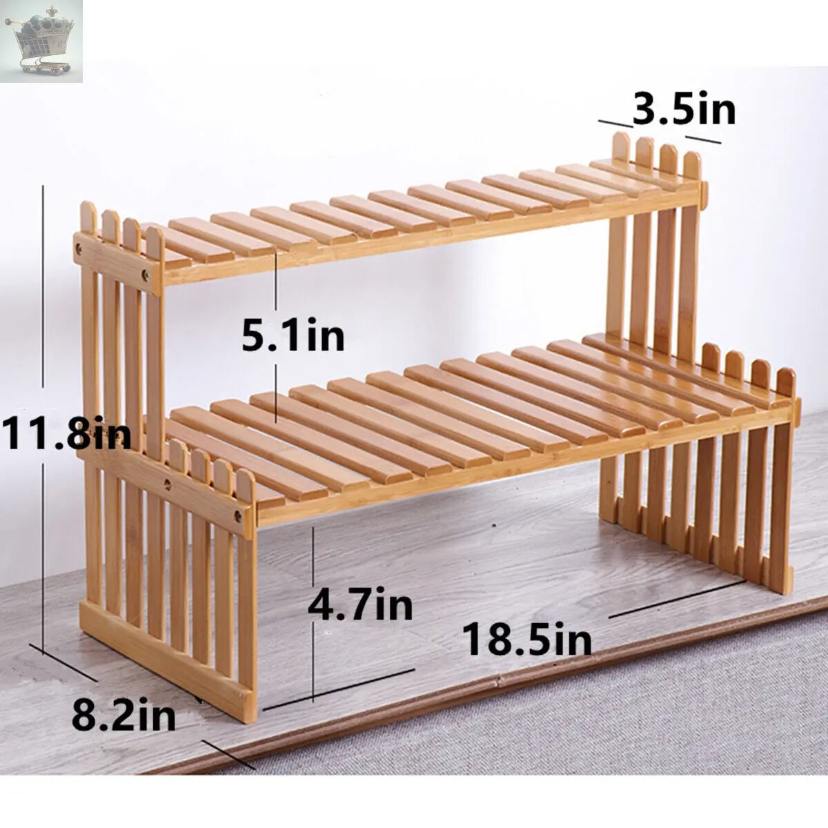 2 Tier Flower Plant Pot Shelf Stand Display Ladder Garden Rack Step Style Bamboo Gearcourt