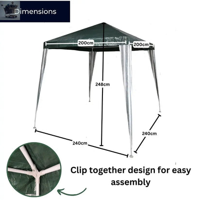 2.4m x 2.4m Outdoor Gazebo Party Tent Royalcart