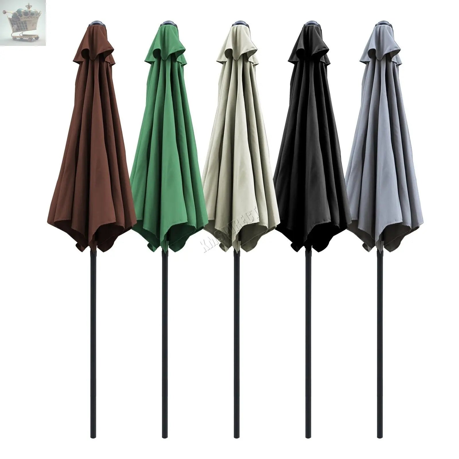 2.5M Large Garden Parasol Outdoor Umbrella Tilt Crank Canopy Sun Shade Patio Royalcart