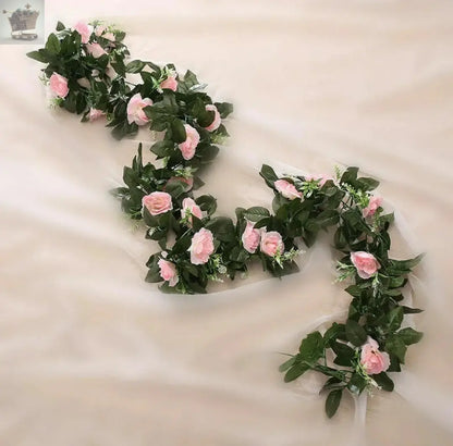 2.5m Artificial Flower Silk Rose Leaf Garland Vine Ivy Home Wedding Garden Royalcart