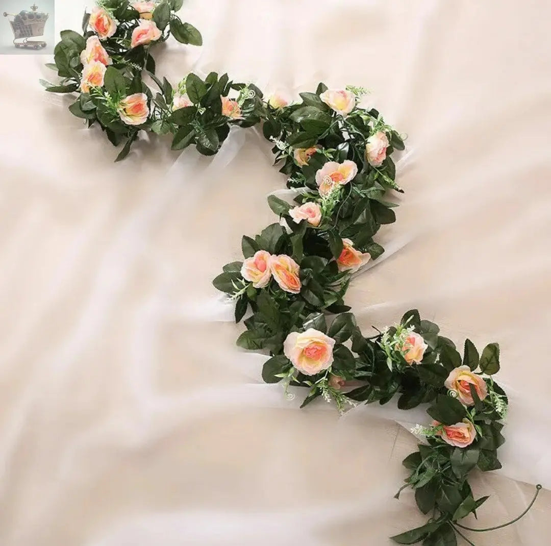 2.5m Artificial Flower Silk Rose Leaf Garland Vine Ivy Home Wedding Garden Royalcart