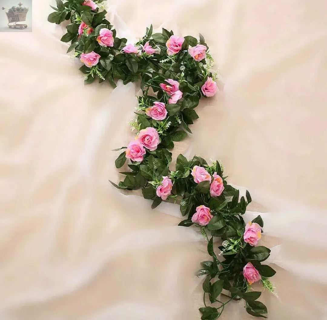 2.5m Artificial Flower Silk Rose Leaf Garland Vine Ivy Home Wedding Garden Royalcart