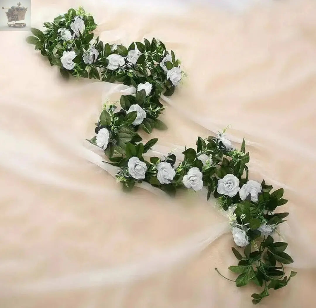 2.5m Artificial Flower Silk Rose Leaf Garland Vine Ivy Home Wedding Garden Royalcart