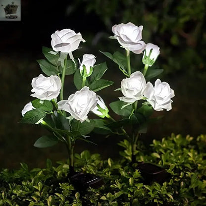 2x Decoration Rose LED Stake Garden Heads Party Outdoor Light Solar Lamps Flower Royalcart