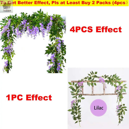 2x7FT Artificial Wisteria Vine Garland Royalcart