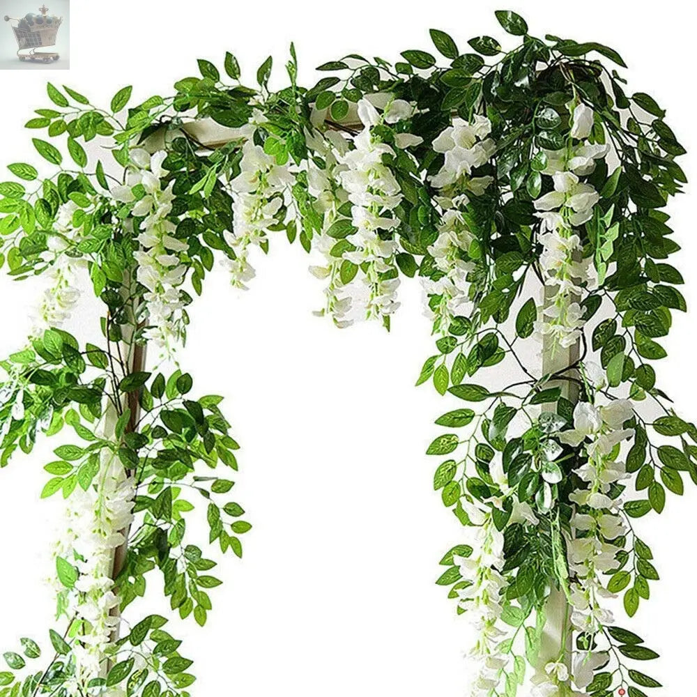 2x7FT Artificial Wisteria Vine Garland Royalcart