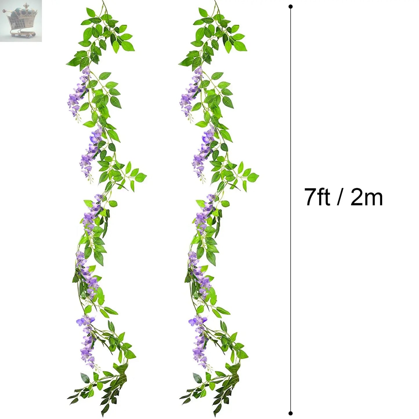 2x7FT Artificial Wisteria Vine Garland Royalcart