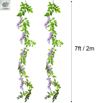 2x7FT Artificial Wisteria Vine Garland Royalcart