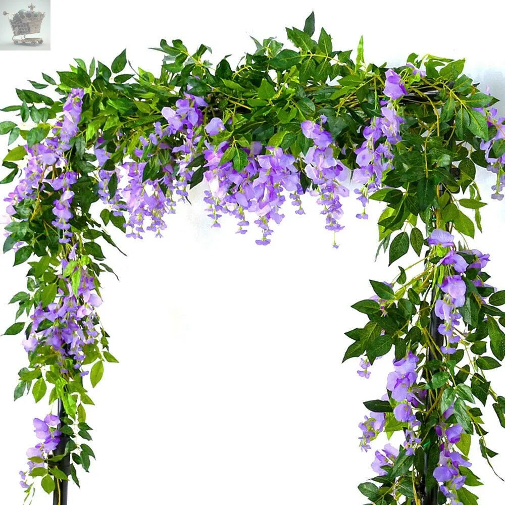 2x7FT Artificial Wisteria Vine Garland Royalcart