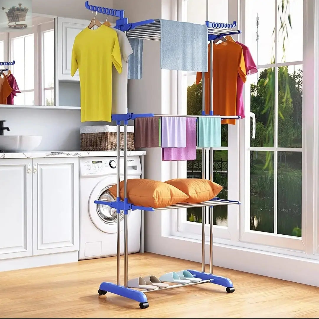 3 Tier Foldable Clothes Airer Rack Indoor Outdoor Dryer Laundry Dry Rail Hanger Royalcart