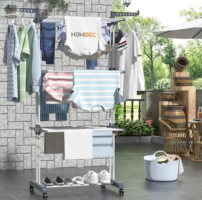 3 Tier Foldable Clothes Airer Rack Indoor Outdoor Dryer Laundry Dry Rail Hanger Royalcart