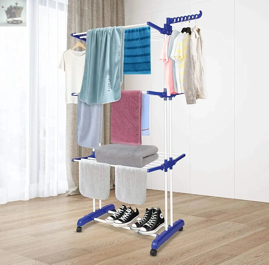 3 Tier Foldable Clothes Airer Rack Indoor Outdoor Dryer Laundry Dry Rail Hanger Royalcart