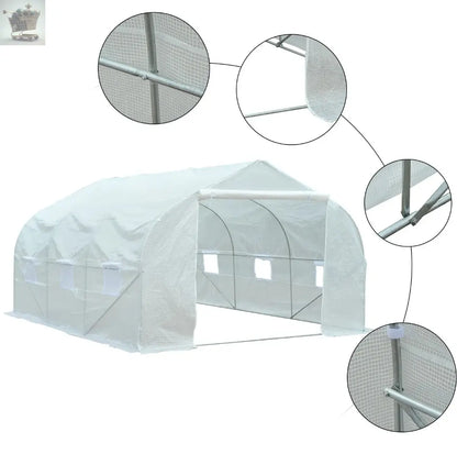 3.5x3m Walk-in Tunnel Greenhouse Shed Royalcart